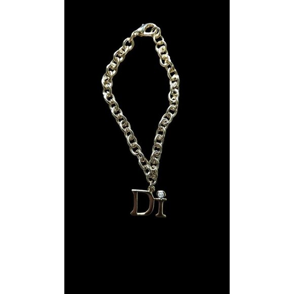 Diamonds International Gold Chain Bracelet "Di" Charm Vintage Y2K 7 inches - Picture 2 of 5
